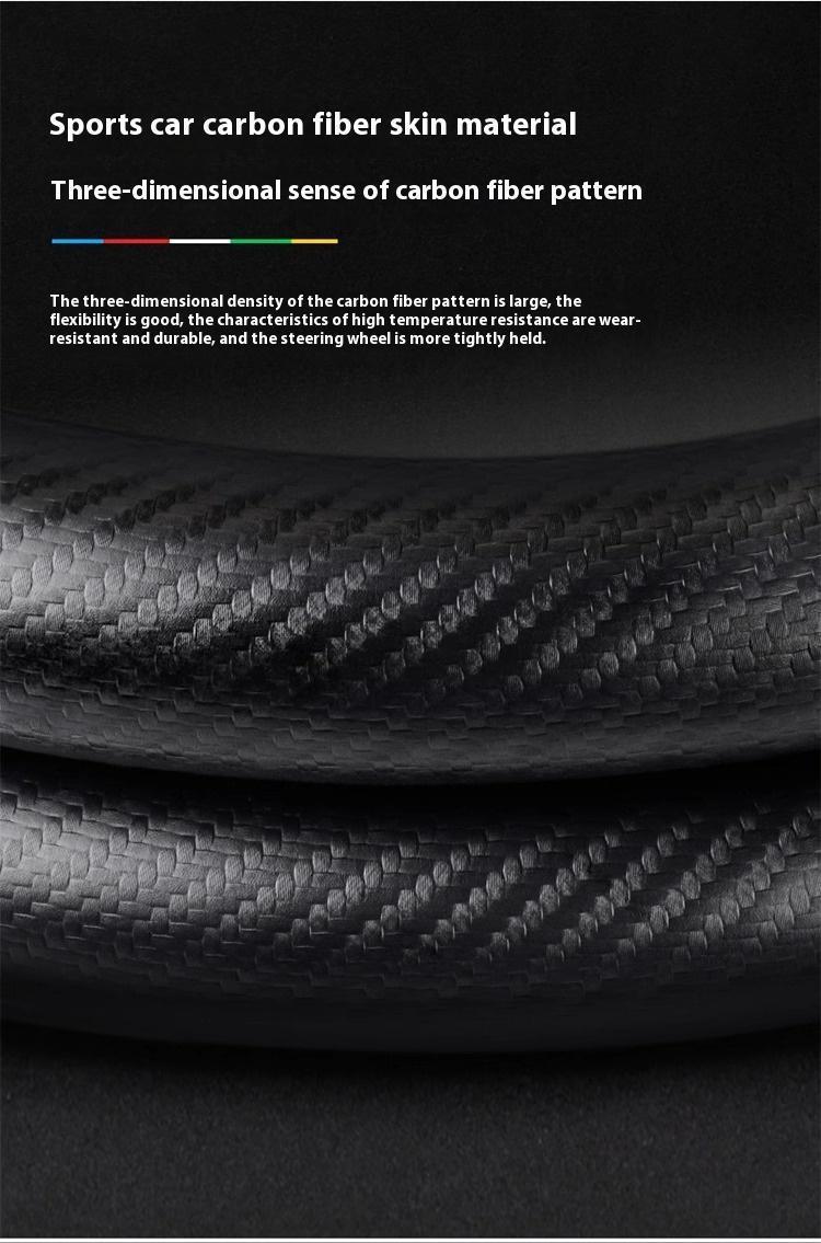 Suede Carbon Fiber Steering Wheel Cover - Anti-Slip, Ventilated, Vehicle-Specific Fit for Subaru STI, Brz, Wrx, Xv, Ascent, Forester, Outback, Impreza, Legacy (Model & Toy Vehicles Accessory)
