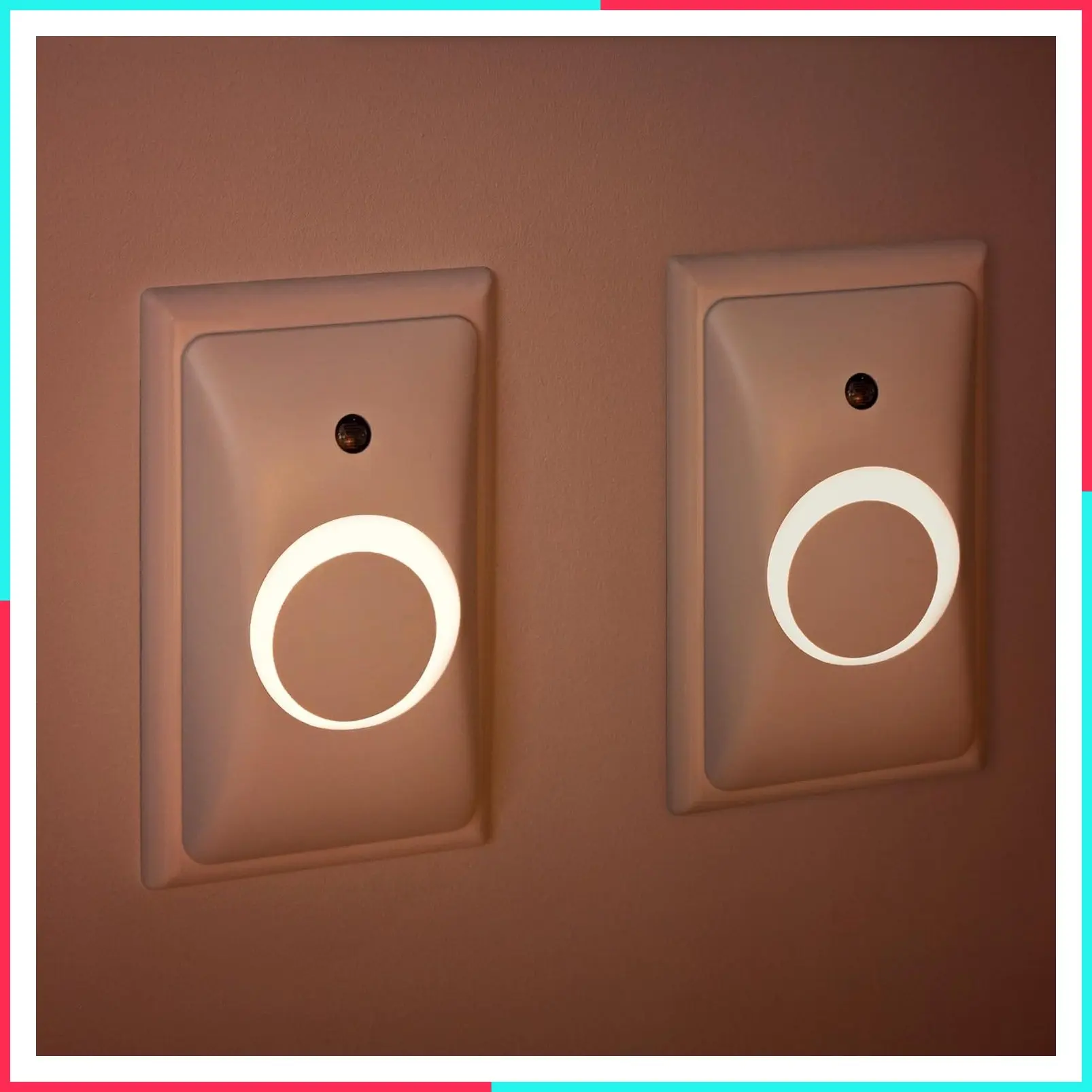 Childproof Outlet Covers with Night Light (2-Pack) | Tamper Resistant Socket Cover for Baby & Toddler Safety | Light Sensor or Manual Toggle
