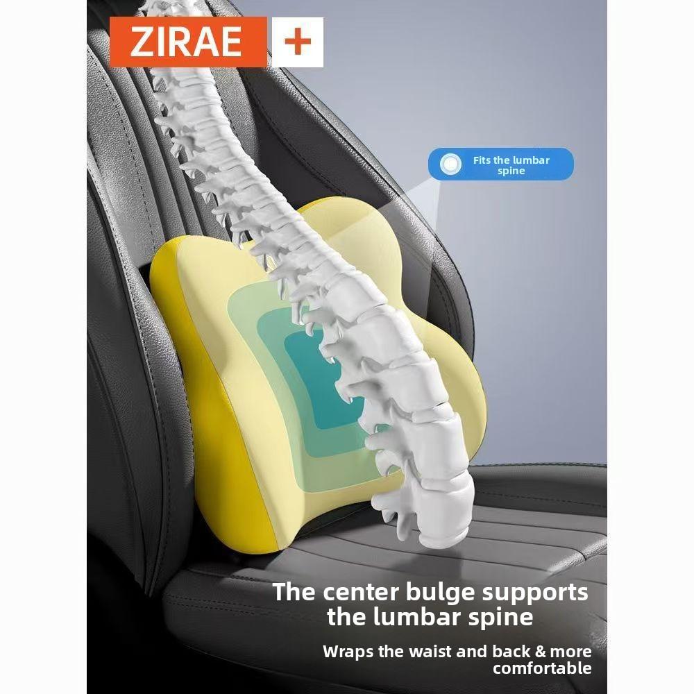 Car Neck Pillow Lumbar Support Set Memory Foam Backrest Cushion High Density Comfortable Headrest for Vehicle Office Home Use