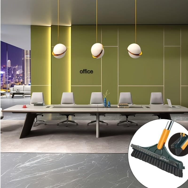 3-In-1 Rotatable V-Type Floor Brush, Ergonomic Handle for Hard Floors, Durable Plastic Scrubber with Water Scraping, Multi-Purpose Tile Cleaner, Cleaning