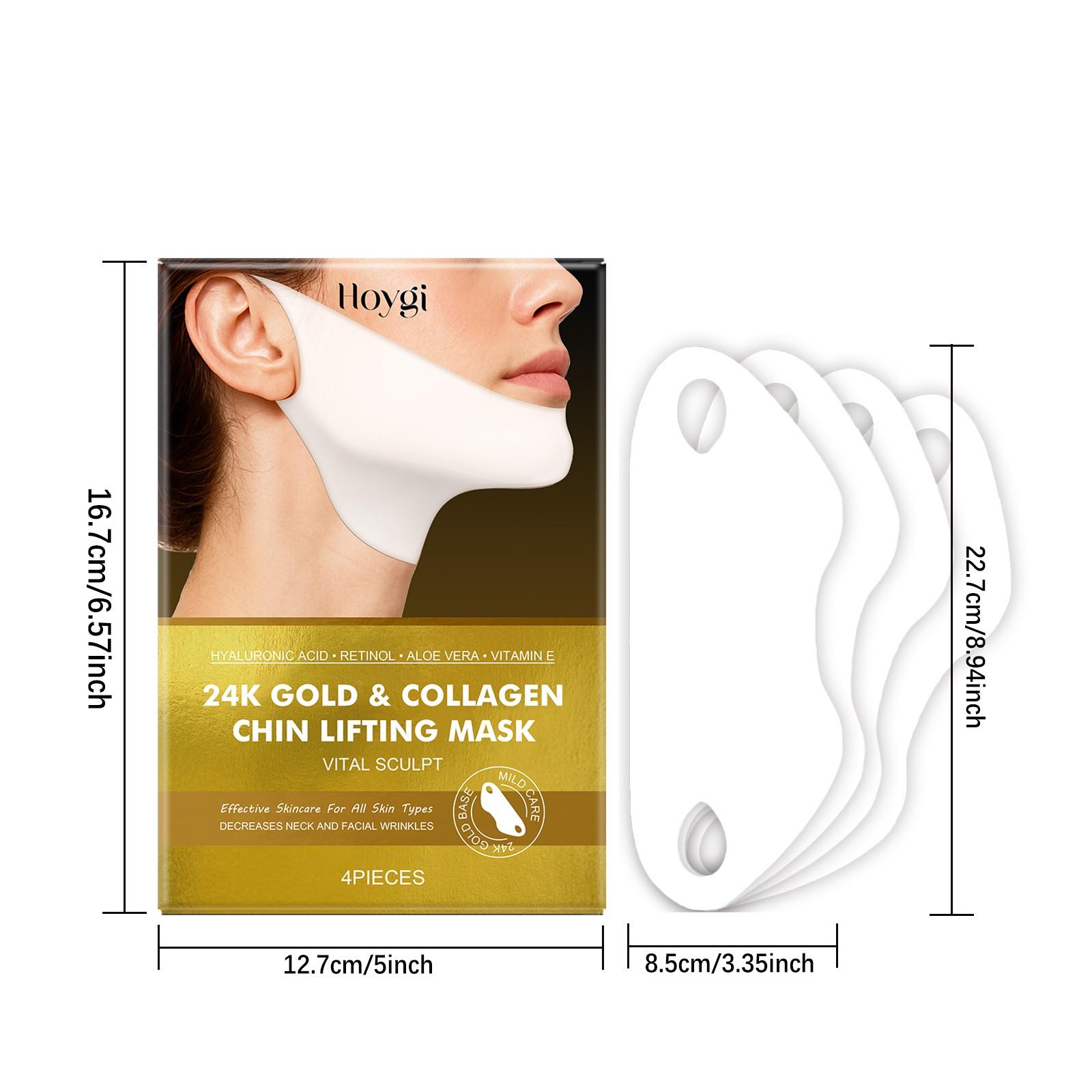 Collagen Retinol Neck & Chin Mask, 4 Counts/box Nourishing Neck & Chin Lifting Masks, Hydrating Skin Care Product for Women & Girls, Body Care, Neck Mask Firming Products