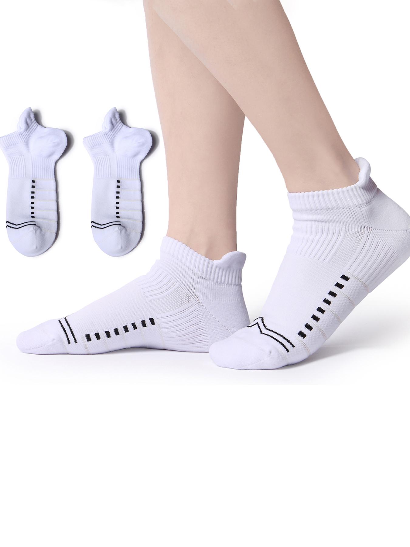 10/20Pairs Women's Compression Running Socks,  Ankle Support Sports Socks, Low Cut Cushioned Athletic Socks, Track Socks for Comfort & Performance