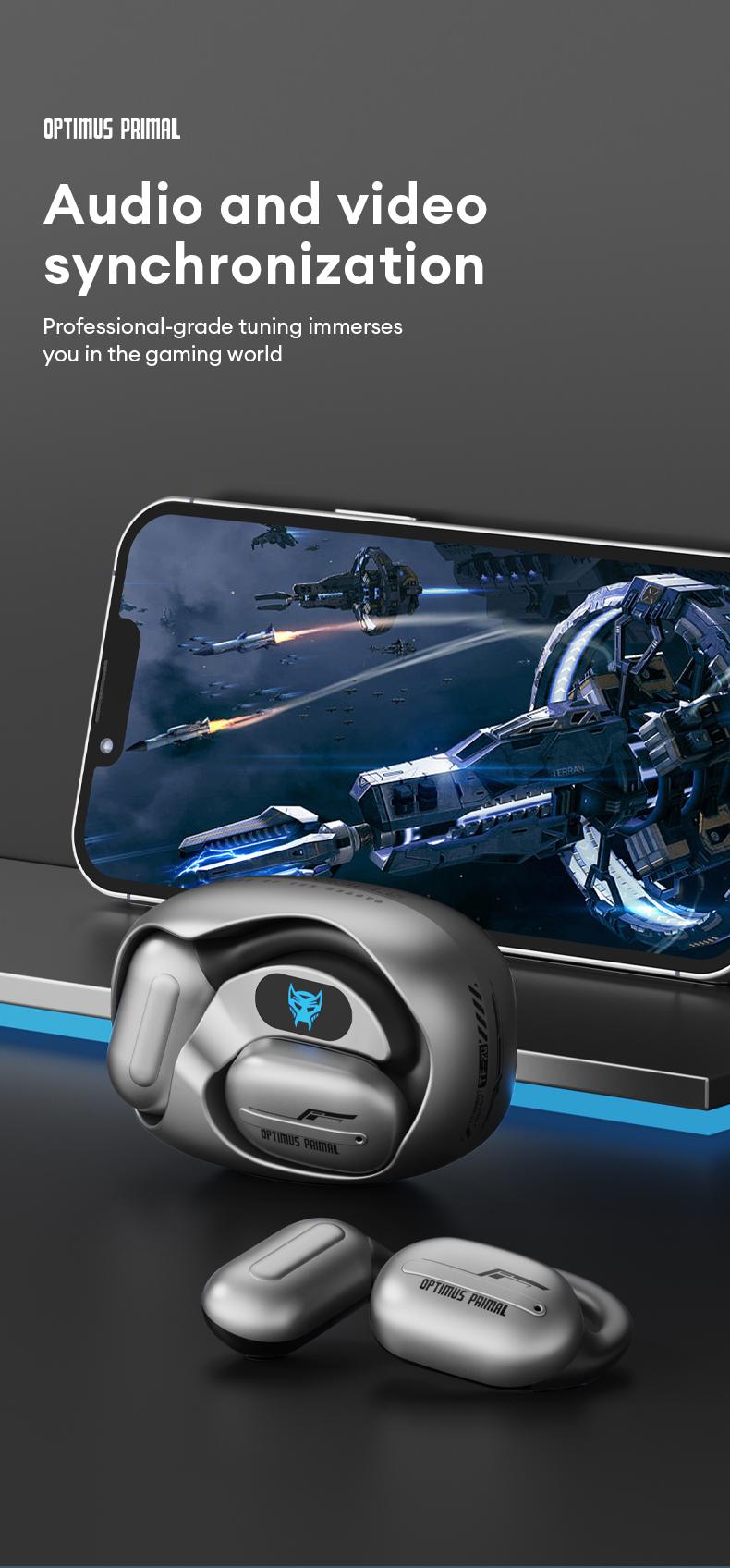 Transformers TF-T20 Wireless Earphones With Passive Noise Reduction, 5.4mm Sound, 360° Surround Sound, Low Latency For Gaming, High Definition Calls, And Microphone, Suitable for running fitness wear