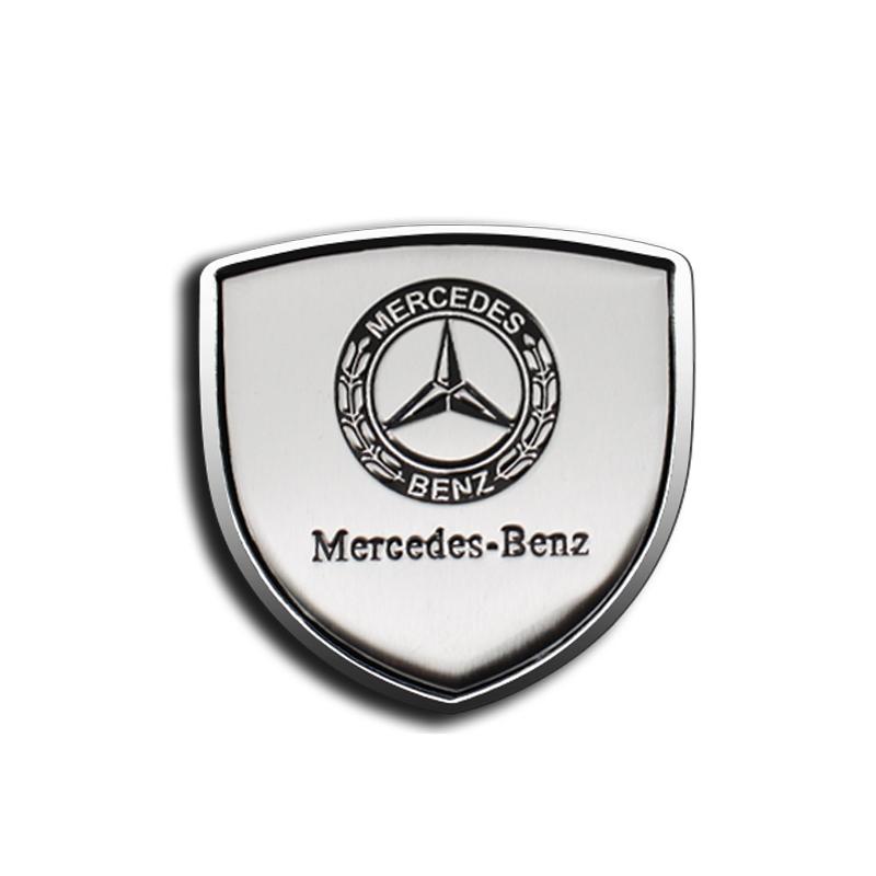 3D Metal Shield Emblem Car Sticker, Body Decal, Automobile Decals for Mercedes Benz Amg A/b/c/e/s Class, W204 W205 W203 W206 W211 W212 W213 W201 W210 W220 W221 W222 W223 W251 Glc Glk Cla, Vehicle Exterior Decoration