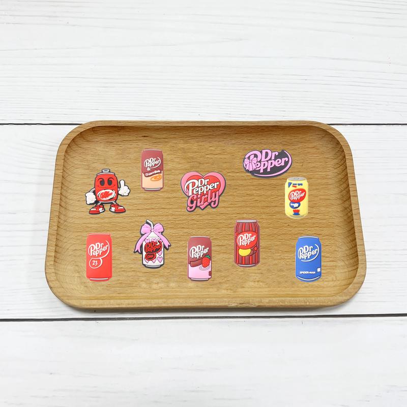 13-Piece Dr Pepper Drinks Series Shoe Accessories Set, Shoe Charms For Clogs Shoe Decoration Premium Quality Popular Shoe Accessories for Great Gift