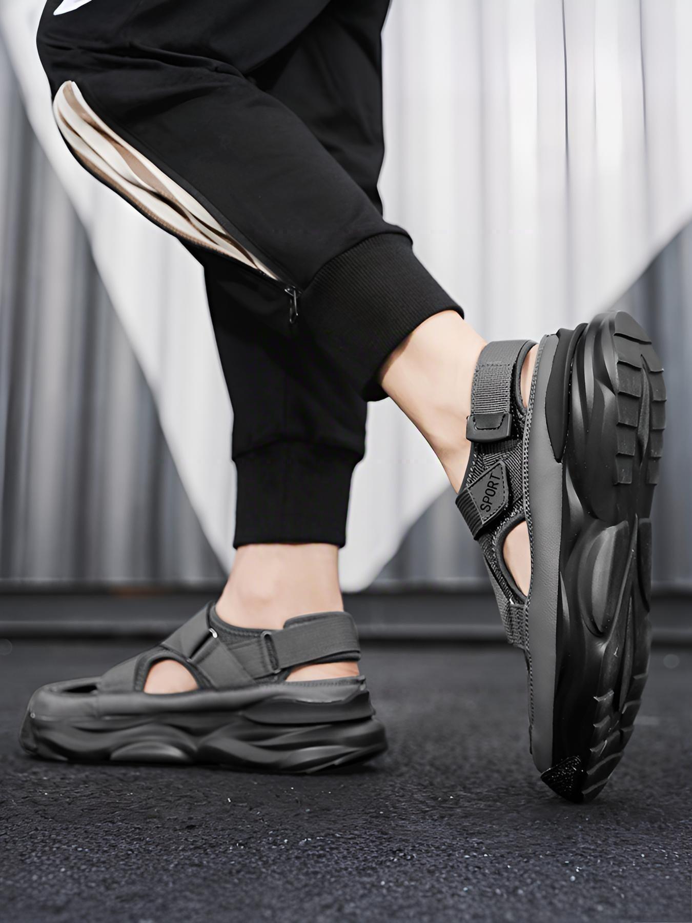Men's Outdoor Sandals, Breathable Hollow Out Slip-On Shoes, Non-Slip Design, Ideal for Beach & Casual Wear, Comfortable Summer Footwear