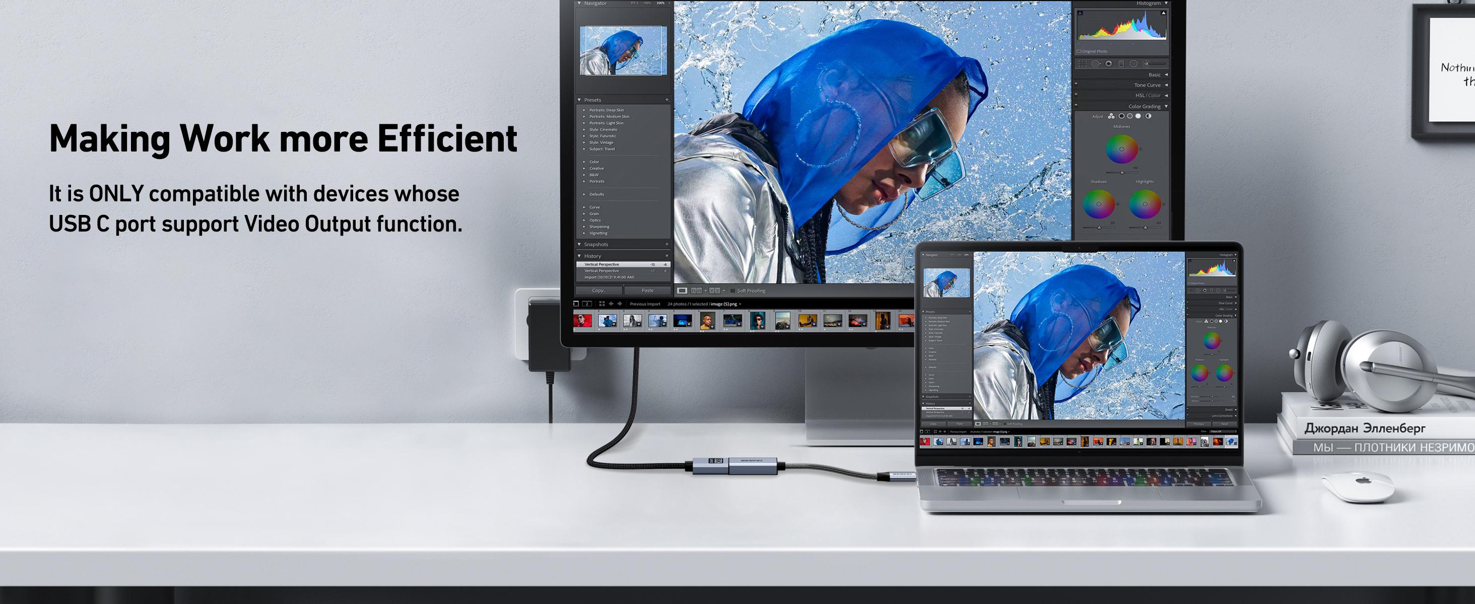 BENFEI USB C to HDMI Adapter 4K@60Hz, USB Type-C to HDMI Adapter [Thunderbolt 3/4/5 Compatible] with iPhone 15 Pro/Max, MacBook Pro/Air 2023, iPad Pro, iMac, S23, XPS 17, Surface Book