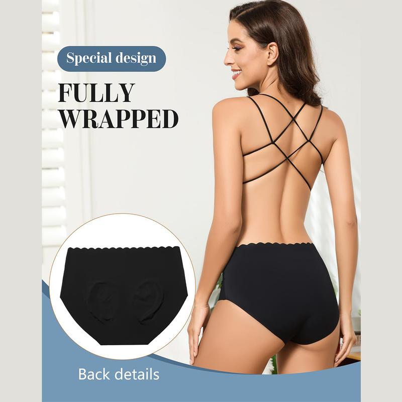 LEVAO Women Mid Waist Seamless Underwear polyester soft breathable elastic Full Coverage Bikini Pantie Underwear 6 Pack S-XXL