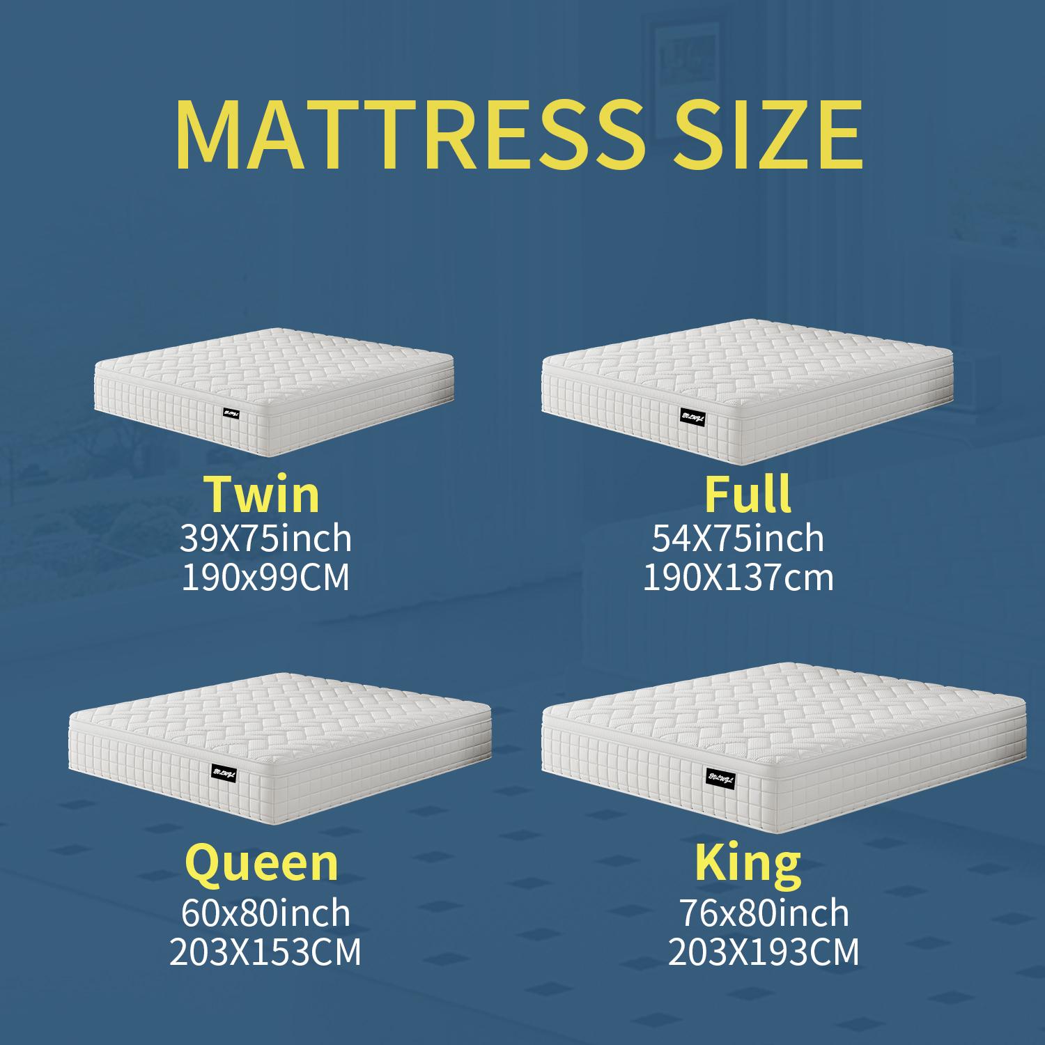 【EVLWZL】8/10/12/14 Inch Twin, Full, Queen, King Mattress Memory Foam And Spring, Hybrid MattressMedium Firmness, Lumbar Support, For Home Rooms Hotels, Boxed Halloween ChristmasGift Furniture Ergonomic queen size mattress Interior Modern
