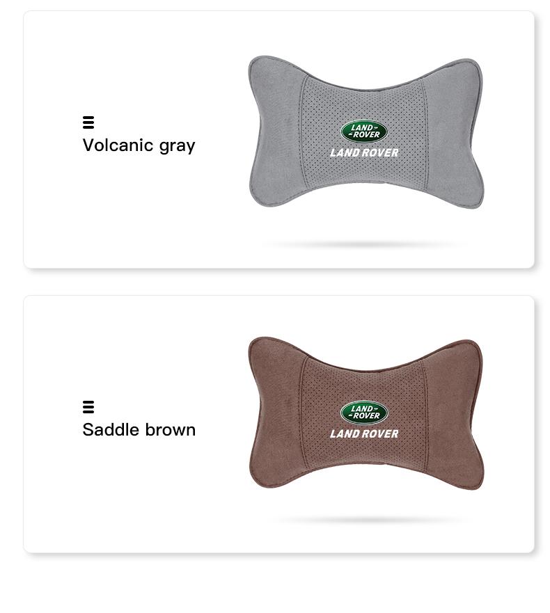 Car Suede Headrest Neck Support Auto Seat Accessories For Land Rover Range Rover Evoque Velar Defender Discovery Freelander Land Cruiser