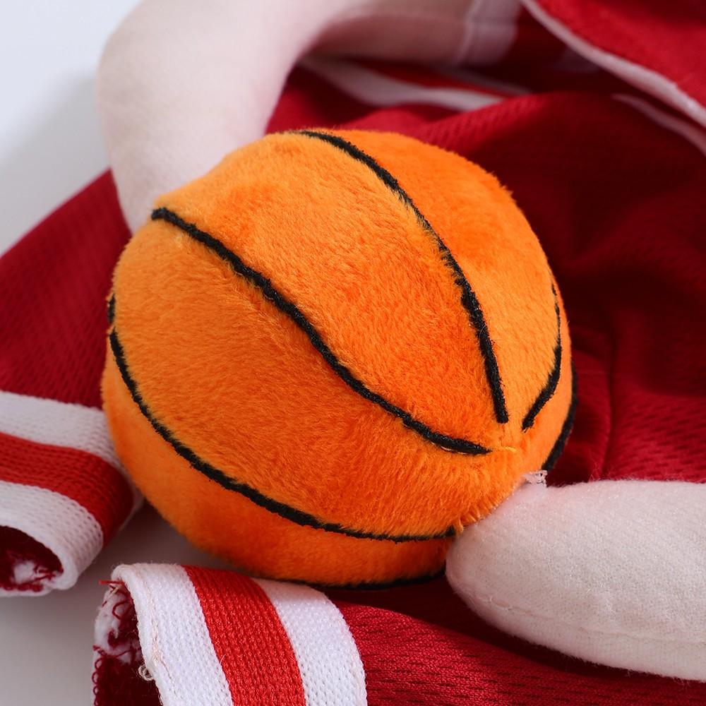 Pet Basketball Transformation Costume, Humanoid Ball Design, Striped Sporty Style, Breathable Mesh Strap, Small Dogs (chihuahua/pomeranian/teddy)
