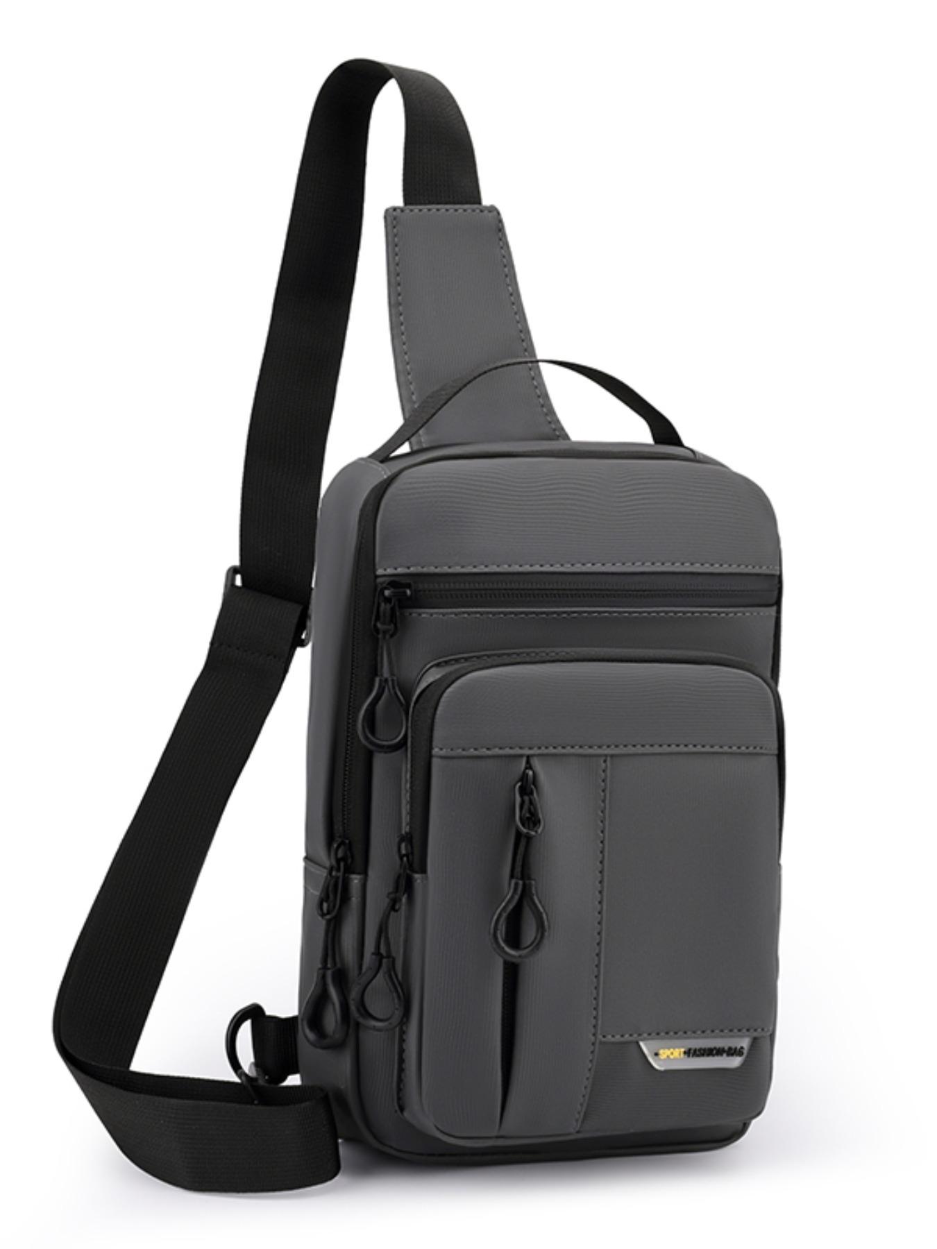 Simple Multi-Layer Durable Nylon Chest Bag, Versatile Bag, Fits Phone Charger Wallet Keys Card, Large Capacity Shoulder Crossbody, Casual Commute Outdoor, Essential Pack