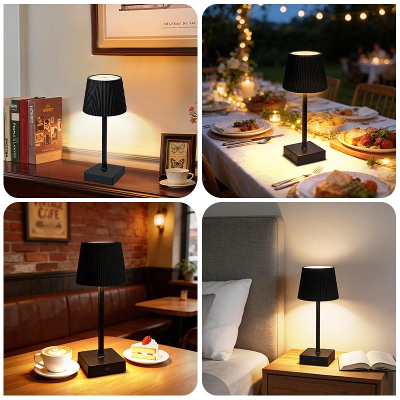 Rechargeable Dimmable Touch Table Lamp, Wireless Ambiance Lamp, Portable Adjustable Light, Ideal for Dining Room/living Room/bedroom/library/pub