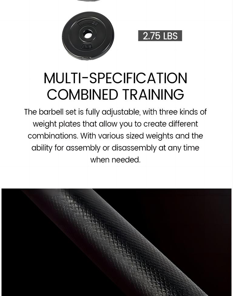 Relife Adjustable Barbell Weight Set for Home Gym, Barbell Weight Set for Lifting and Body Building, Black Muscle Training Equipment Muscle Exercise Equipment SpringStatements