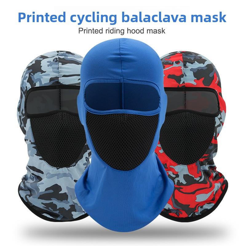 Ice silk printed hat, outdoor cycling hood, face mask, breathable liner, bicycle mask, hood hat