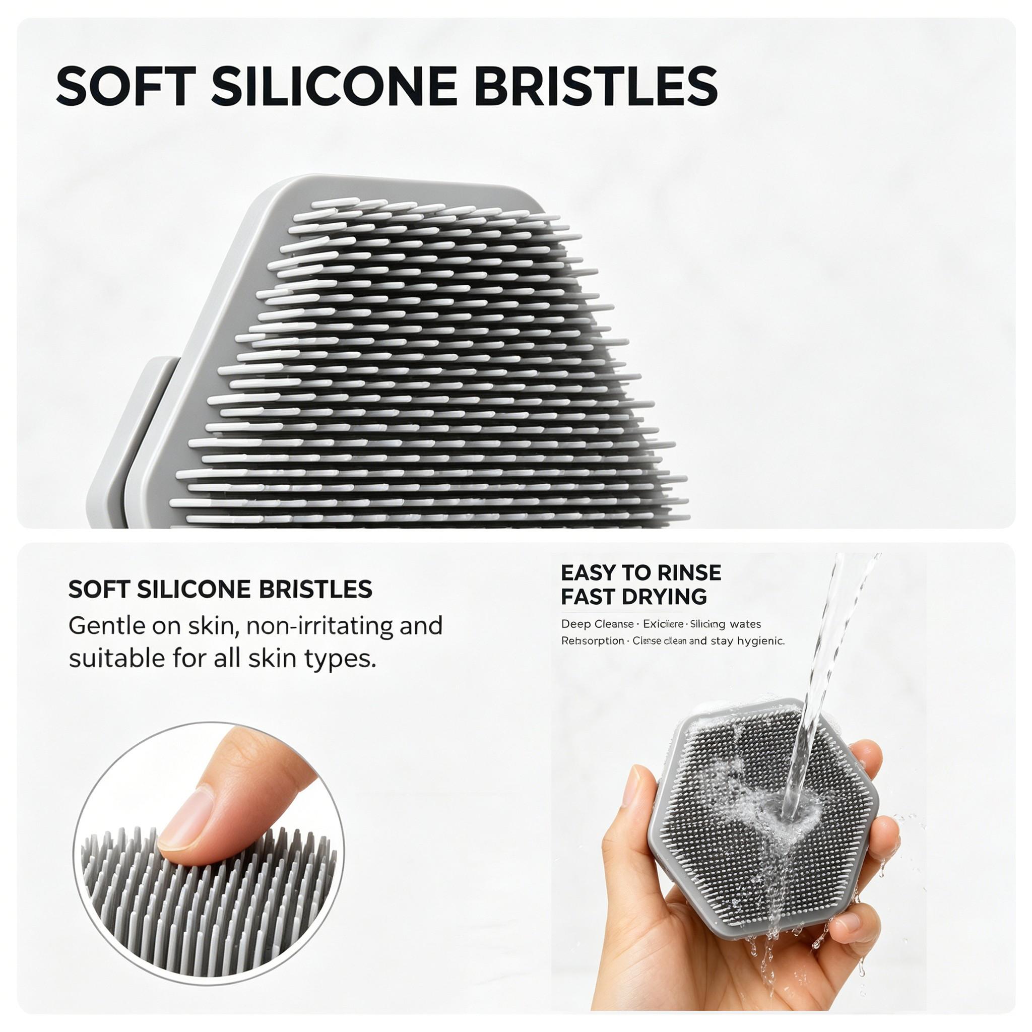 2pcs/4pcs Silicone Cleaning Brush, Face Cleansing Scrubber, Manual Facial Cleansing Brush, Exfoliating Gentle Beard Skin Care Tool, Face Exfoliator Scrubber