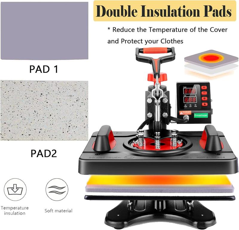 AKEYDIY Heat Press Machine Professional Sublimation Machine 15" X 12" Swing Away Shirt Printing Heat Transfer Digital Tumbler Heat Press Machine for T Shirts Mug Hat Plate Cap,Xmas Gifts for DIY Lovers