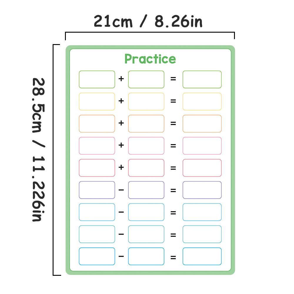 Double-Sided Erasable Math Learning Whiteboard, Essential Educational Tool for Digital Concepts & Operation Reinforcement