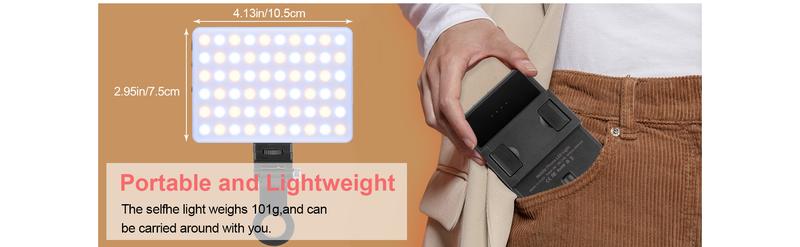 Rechargeable Clip Fill Light, 3 Light Modes & 10 Brightness Levels, 60 LED High Power Rechargeable Clip Fill Video Conference Light, Portable Clip on Light for Taking Selfie, Live Show, Art Photography, Objects Supplemental Light Rechargeable Clip Fill Light, 3 Light Modes & 10 Brightness Levels, 60 LED High Power Rechargeable Clip Fill Video Conference Light, Portable Clip on Light for Taking Selfie, Live Show, Art Photography, Objects Supplemental Light