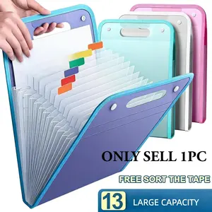 13 Pocket File Folders Portable A4 Letter Size Macaron Color Accordian Document Organizer for Classroom Office Home Storage Paper Organizers Accordion File Organizer Multi Pocket Folder