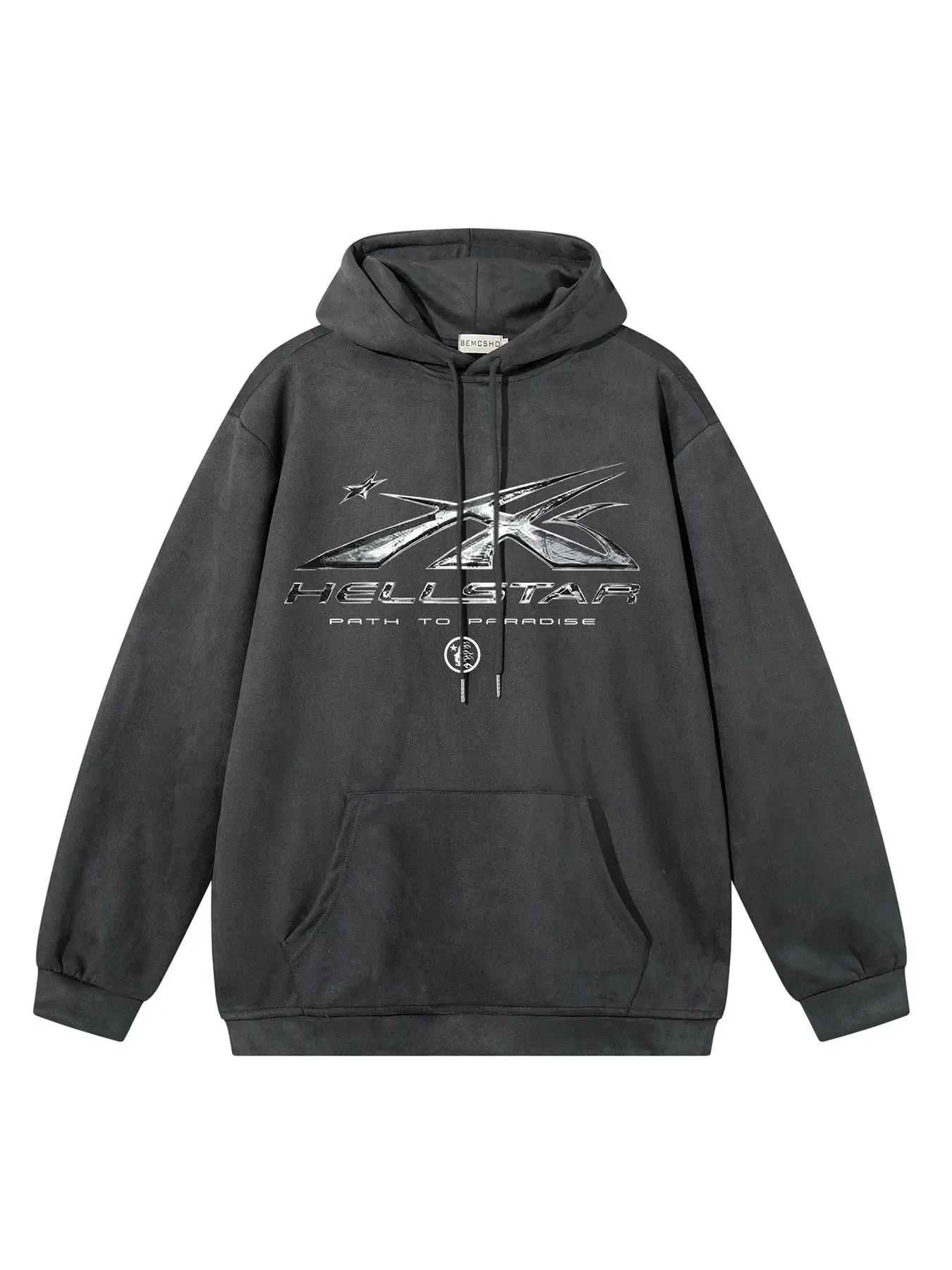 Men's Fall New Fashion Hooded Sweatshirt, Retro Street Style, Lightning and Flame Star Print, Casual Versatile Outerwear