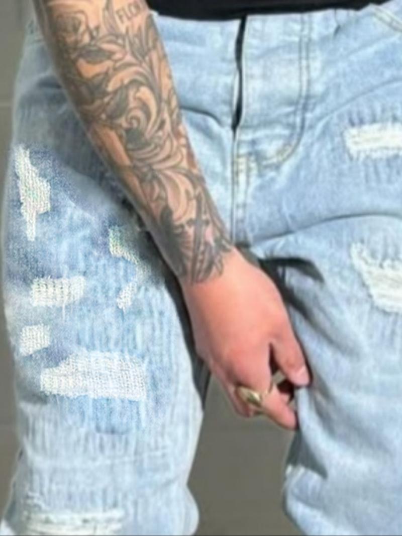 Men's Y2K Korean Style Hip-Hop High Street Ripped Washed Denim Jeans, Loose Casual Trendy Wide Leg Long Pants with Pockets Men's Y2K Korean Style Hip-Hop High Street Ripped Washed Denim Jeans, Loose Casual Trendy Wide Leg Long Pants with Pockets