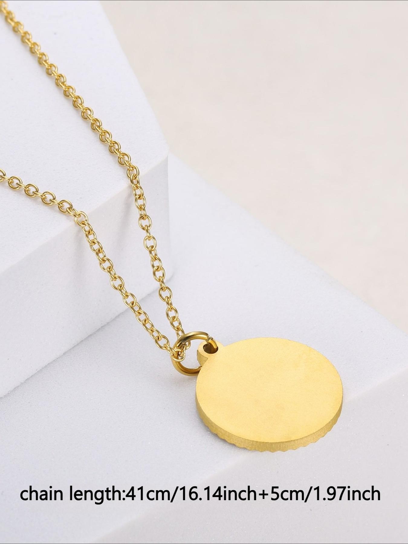 Vintage Radial Stainless Steel Round Brand Necklace with European and American Style, Niche Design, Neck Accessory, Versatile for Daily Use