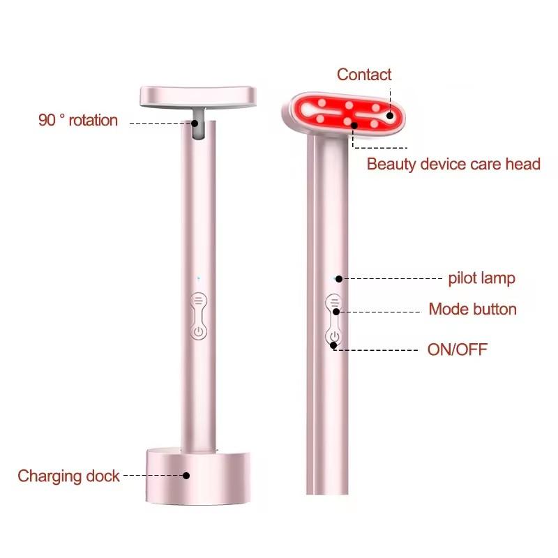 Portable Electric Facial Massage Stick, 7 Modes Massage Machine, Professional Facial Beauty Instrument for Women, Face Lifting Device