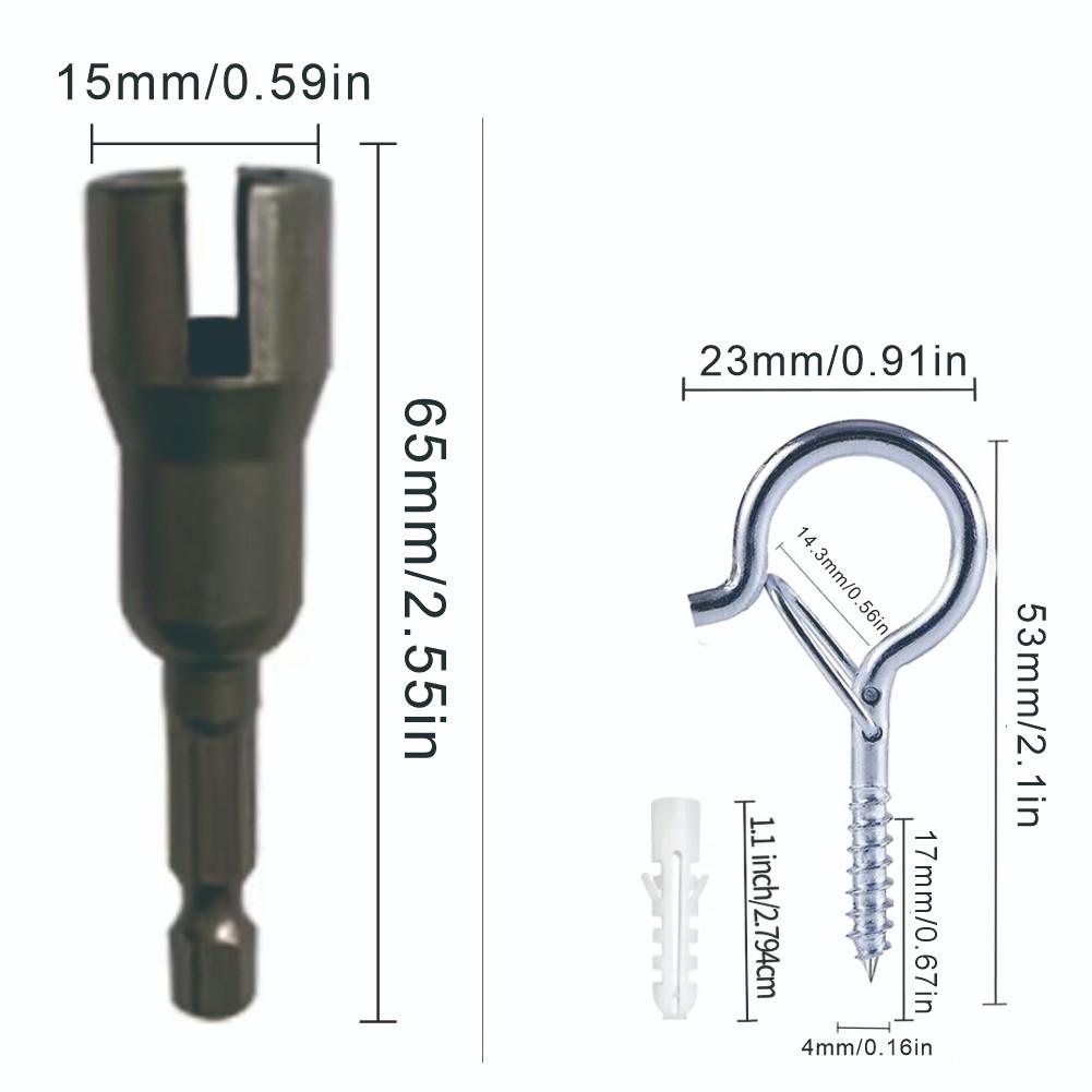 61pcs/set Outdoor windproof Heavy screw hook, easy to release Q-shaped hook, suitable for hanging Christmas lights, potted plants, ceiling hooks, including hexagonal wrench, Valentine's Day/Ramadan/Christmas decoration hook