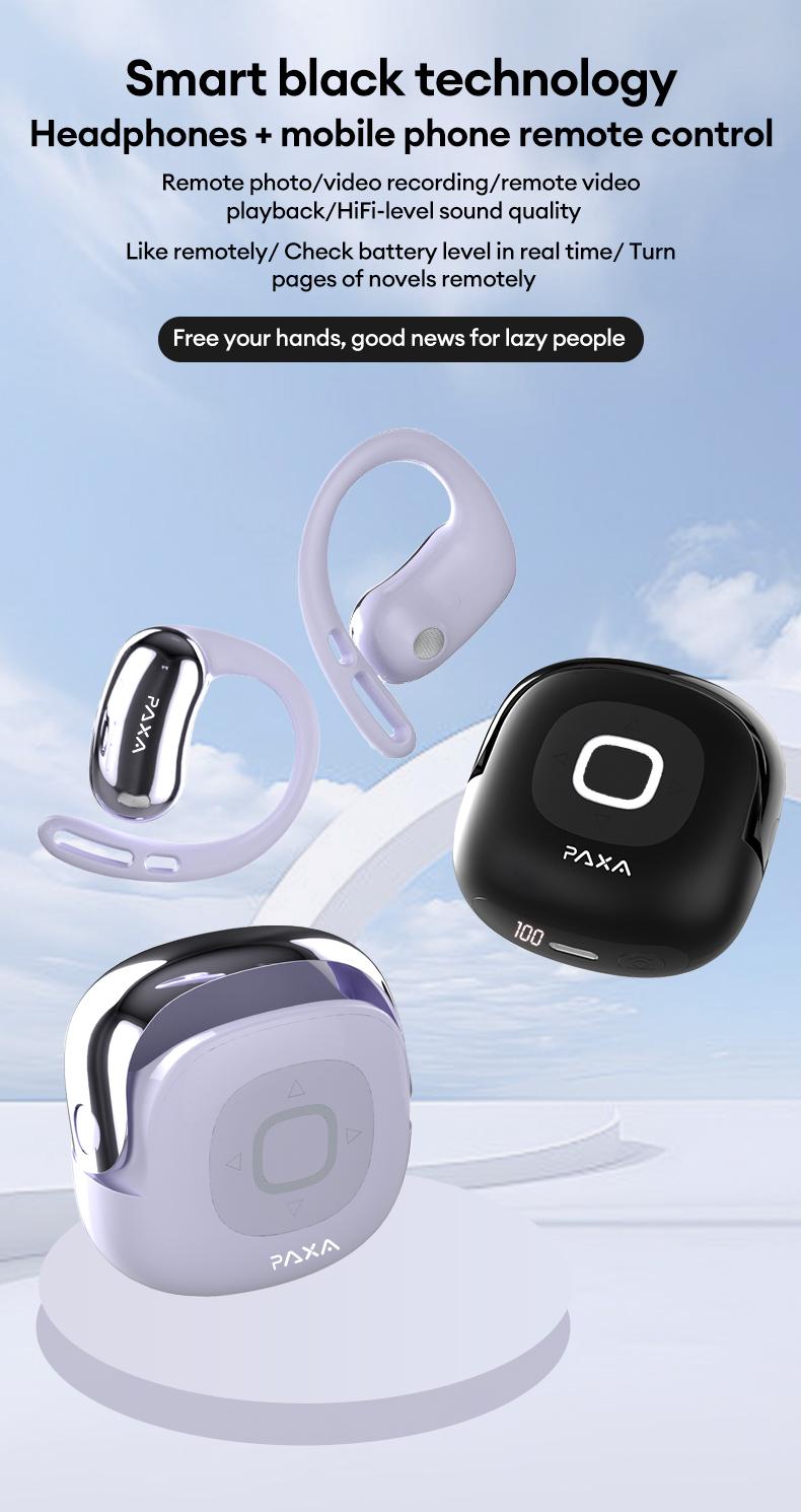 T7 TWS Bluetooth Remote Control Earbuds for Short Videos Viewing & Camera Remote HIFI Stereo Audio Headphones Compatible with Various System Electronic Headset