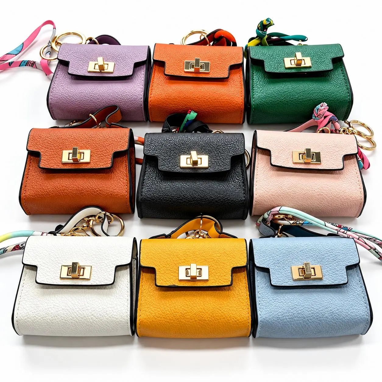 Small Square Bag Keychain Set