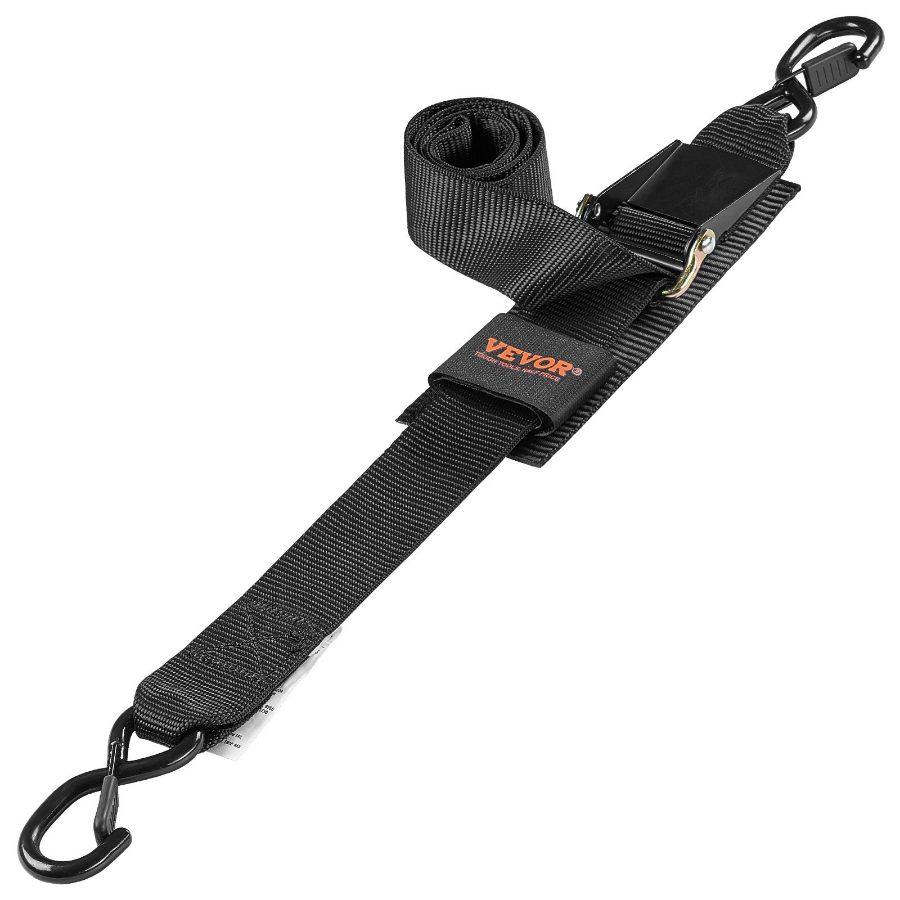 VEVOR Retractable Ratchet Straps, 2 inx 4 ft Ratchet Tie Down Straps with Security Lock S Hooks, 2 Pack Heavy Duty Ratchet Tie Down Straps with 1500 lbs Break Strength, for Trailers, Vehicles, Boat