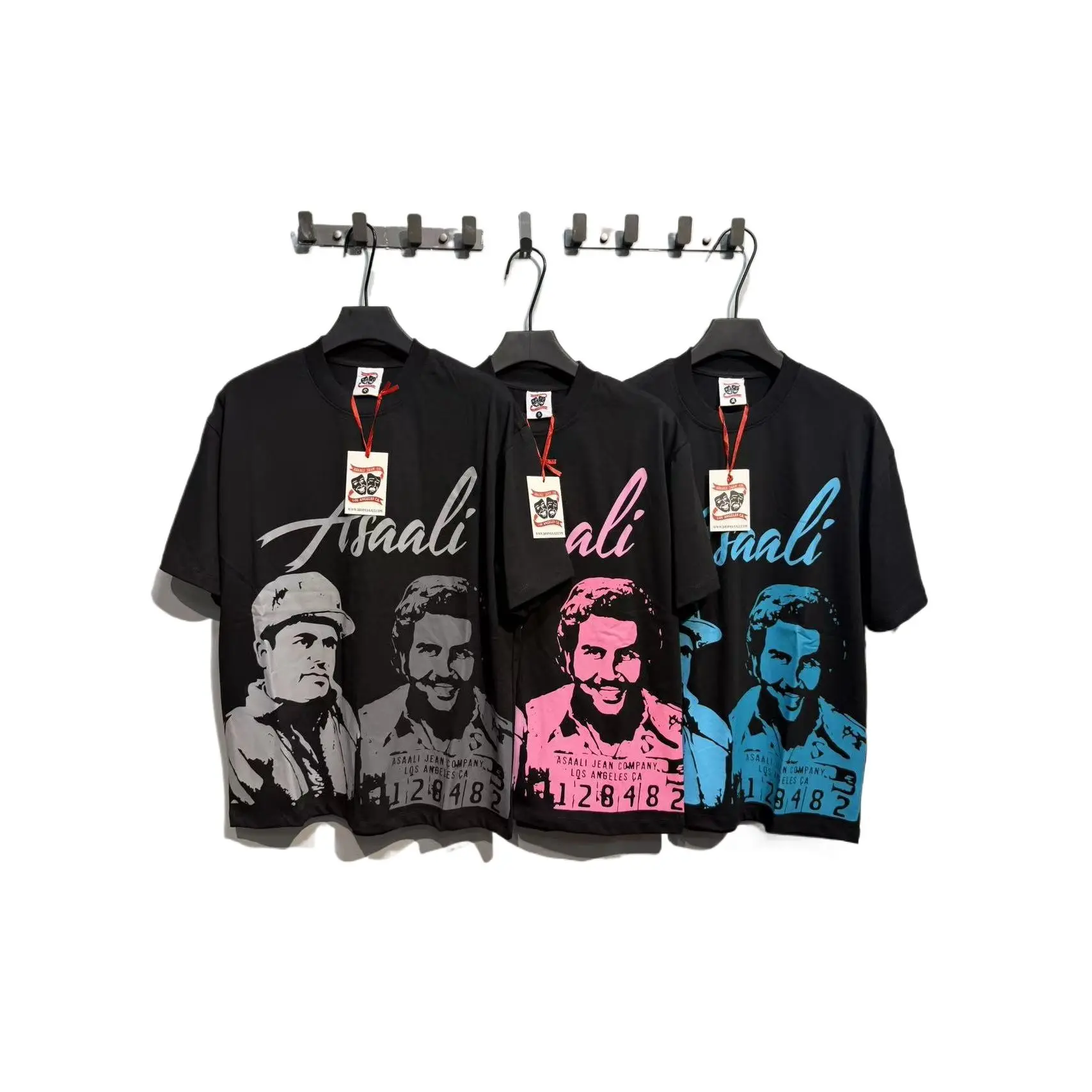 ASAALI Heavyweight Premium American Street Short Sleeve T-Shirt, Combed Double Yarn Cotton, High Definition Heat Transfer Graphic Print, Unisex Casual Hip Hop Tee, Spring Break, 4th of July, Halloween, Thanksgiving Holiday Outfit