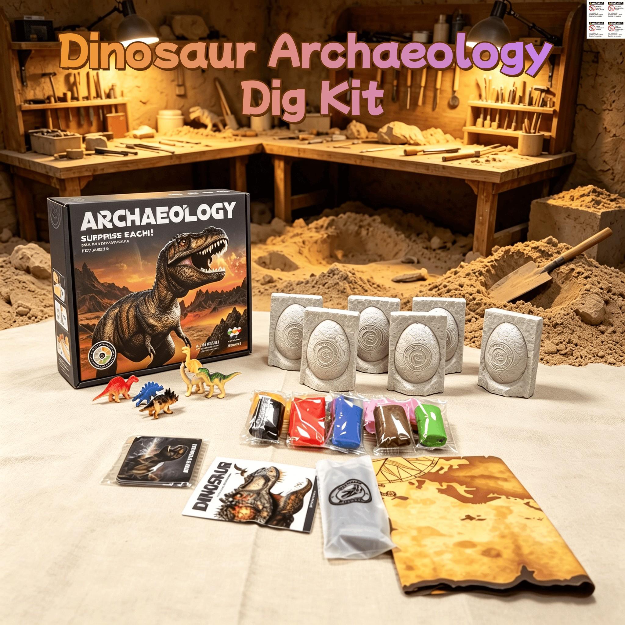 Archaeology Dig Dinosaur Fossil Toy,  Dinosaur Toys for Kids,STEM Toys, Dino Toy Outdoor Gift with Dinosaur Card, Dinosaur Egg Excavation for Kids Boys Girls Gift 6 and up year old  Creative Science Experiment, Early Education Parent-Child Interaction
