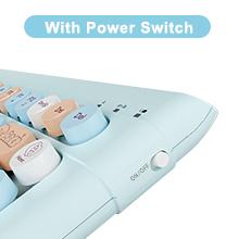 Wireless Bluetooth Keyboard for Mac, iPad, iPhone, PC, and Android—Connect Up to 3 Devices, Portable 84-Key Retro Typewriter Style, Light Blue