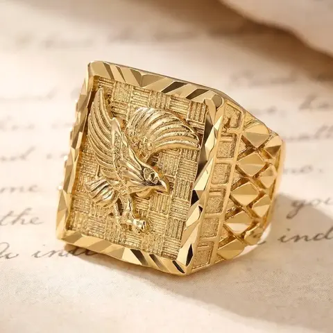 Men's Punk Style Eagle Design Ring, Fashion Jewelry for Party , Trendy All-match & Exquisite Jewelry for Birthday Gift, Women Gifts, Geometric Design Ring, Fashion Rings, Fashionable Jewelry, Beautiful Rings