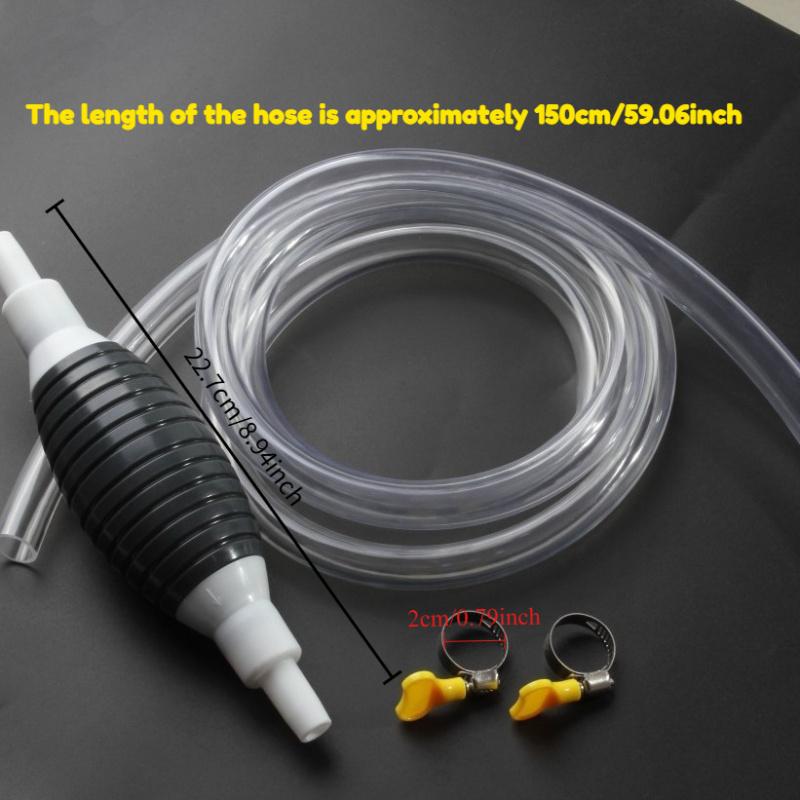 Multifunction Liquid Sucker Pump High Flow Manual Fuel Pump 4.9 Ft Hose -Portable Hand Siphon Transfer Pump Kit fit for Gasoline Oil Diesel Water Liquid Fluid