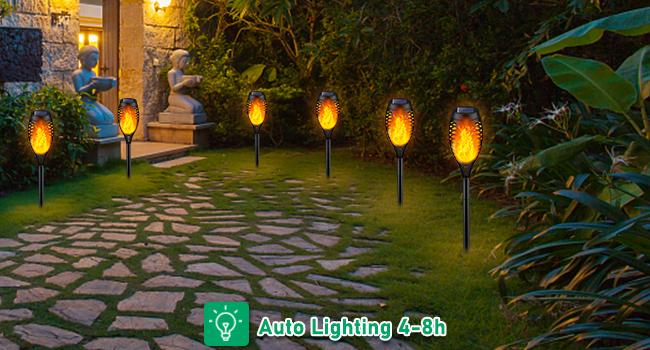 Upgraded Larger Solar Torch Lights, Waterproof Outdoor Dancing Flames Light, Flickering Flames Garden Lights, Landscape Decoration Pathway Patio Lights