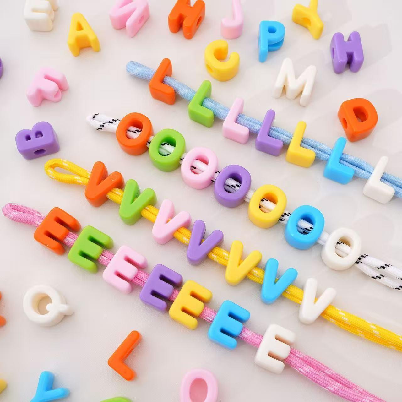 100Pcs Acrylic Macaron Color Beads, Matte Large Hole Alphabet Beads for DIY Phone Chains and Bag Charms, Creative Gift Accessories, DIY Craft Embellishments