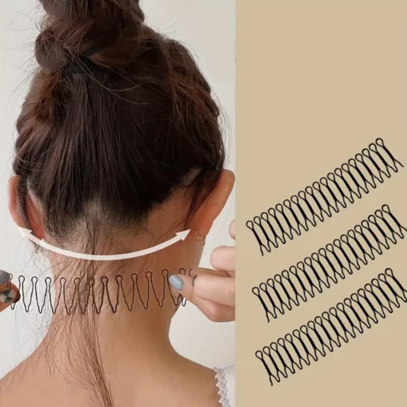 3-Piece Solid Color Wave Hair Clips, Bang Holder, Loose Hair Organizer, Hair Styling Tools, Essential Accessories for Daily Use