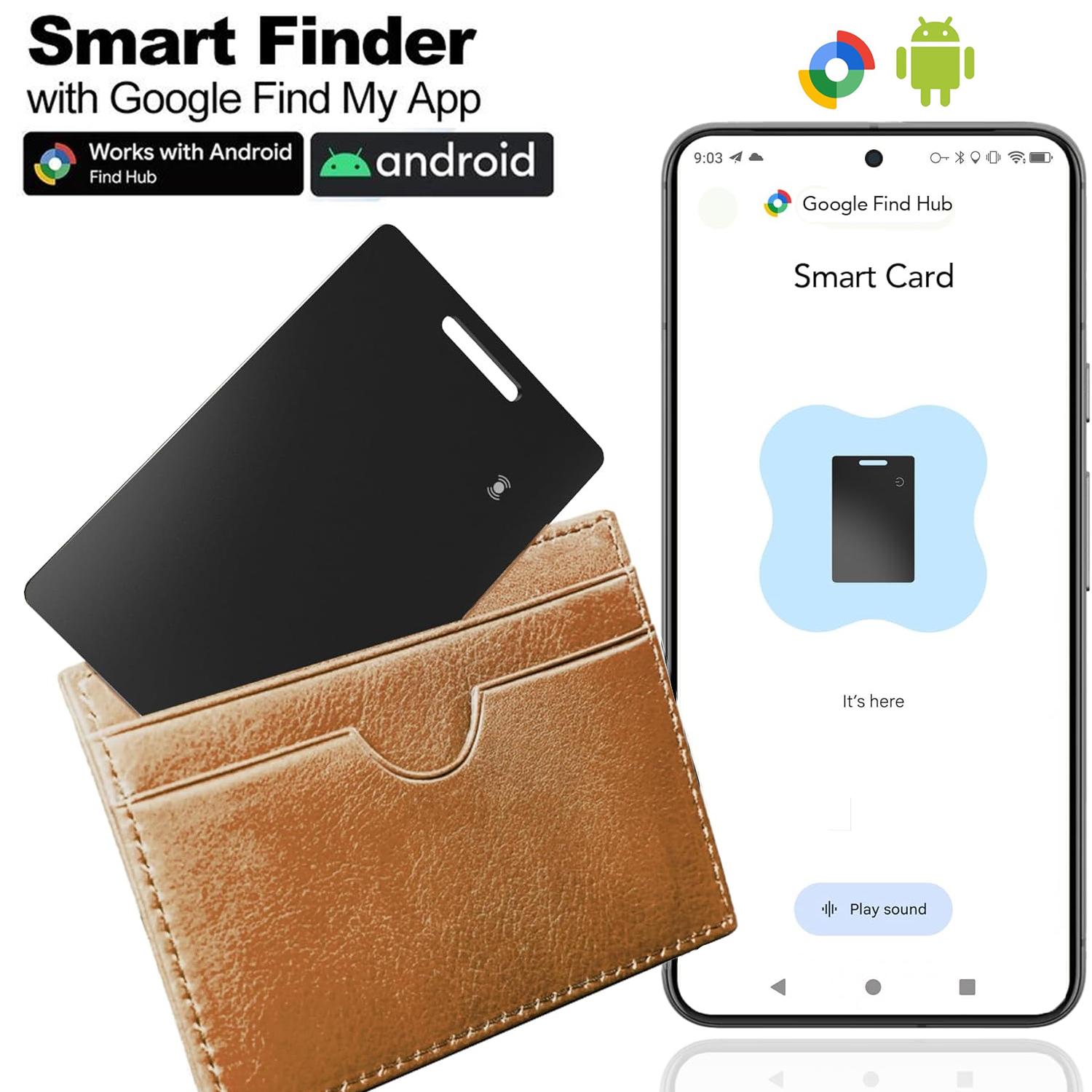 Android Wallet Smart Card Tracker, BT-compatible Locator Compatible with Google Find My, Ultra-Thin Wireless Charging Tag for Luggage Passport Bag