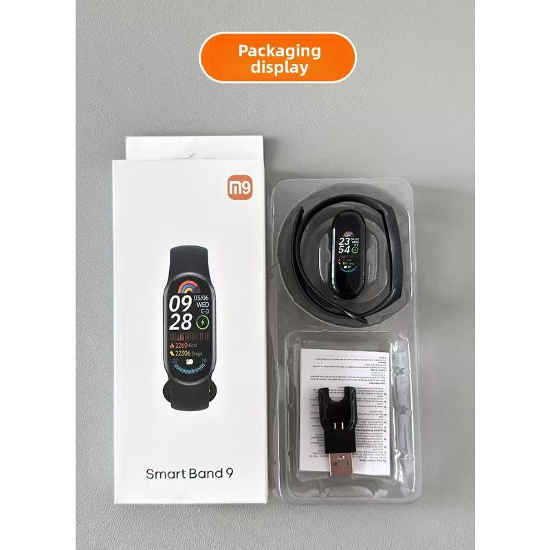 M9 Smart Bracelet - Silicone Fitness Watch for Running Workouts, with Sleep Monitoring, Information Reminders, Blood Oxygen, Heart Rate & Blood Pressure Detection, Phone Notifications, Activity Recording