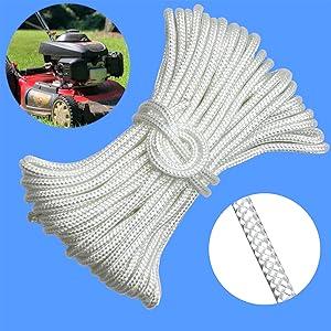 5.0mm x 10m High-Tensile Fiber Recoil-Type Starter Pull Rope - Universal Compatibility Long-Lasting Engine Replacement Part for Craftsman Chainsaws, Generators, Pressure Washers, Small Gas-Powered Engines