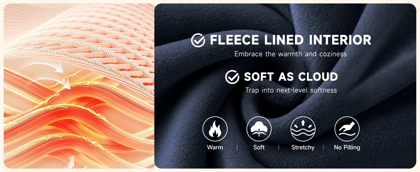 sportsFleece Lined Leggings Women - Winter Thermal Warm Thick Lining Pants