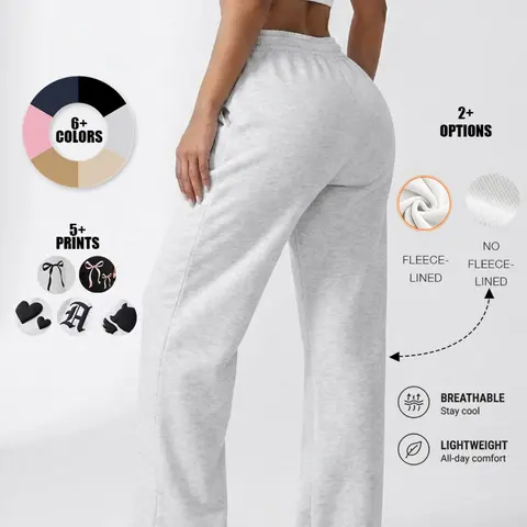 A1 Women's High Waisted Wide Leg Sweatpants Comfy Drawstring Lounge Pants Baggy Y2K Joggers Casual Loose Fit Workout Athletic Track Pants for Everyday Streetwear