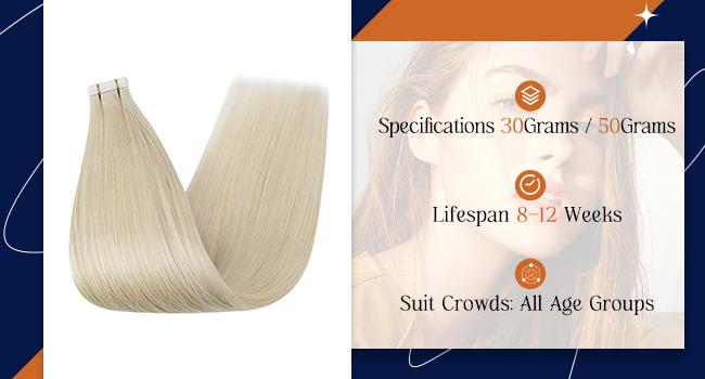 Full Shine Tape in Hair Extension Affordable Soft and Natural Human Hair Extensions 20Pcs/50G