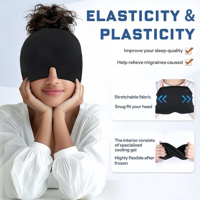Cooling Gel Headband for Comfort, Perfect for Relaxation at Home or Office, Uncharged Manual Operation, Great Mother's Day Gift, Headband Sleep Mask