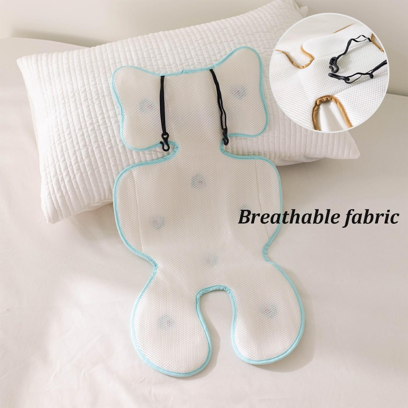 Breathable Stroller Seat Cushion, Comfortable Fabric Baby High Chair Backrest Pad, Portable Infant Carrier Mat for Summer Travel