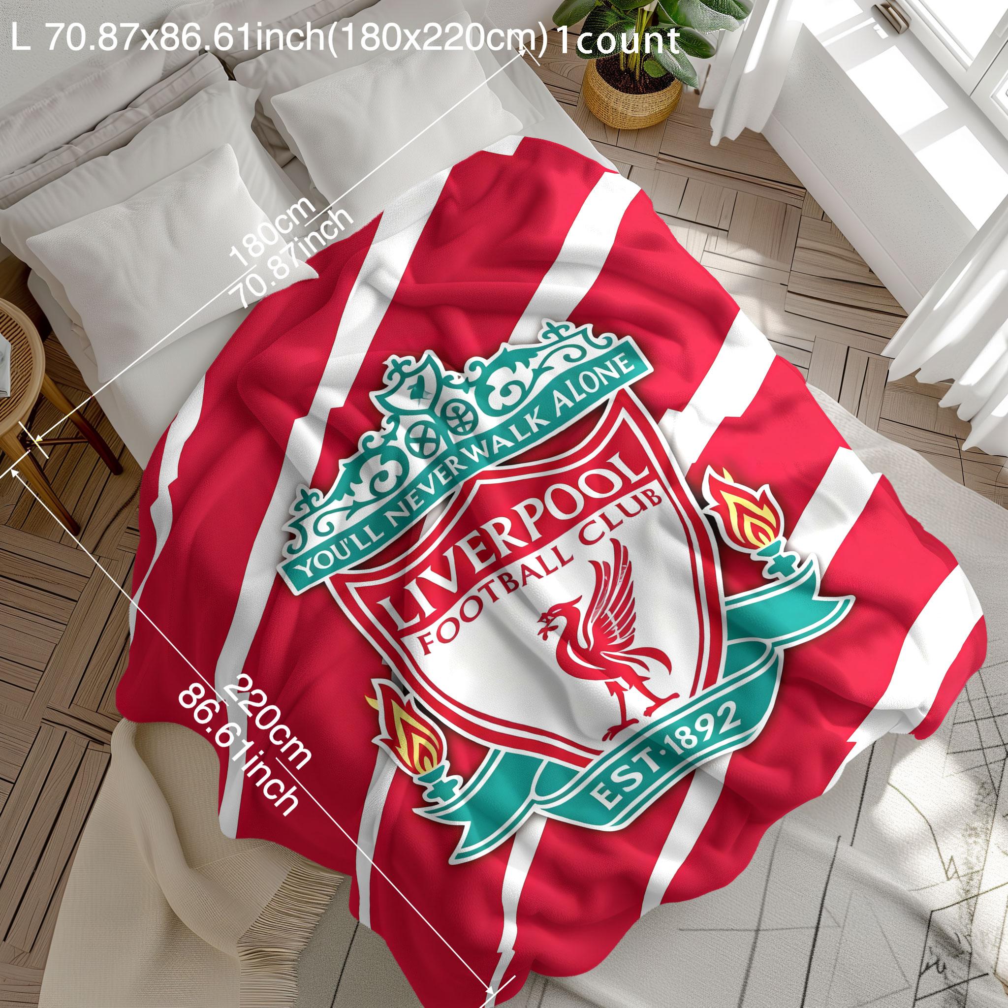 Liverpool Fc Crest Blanket, Super Soft Fleece Design in and, Perfect Gift for Fans and Home Decor