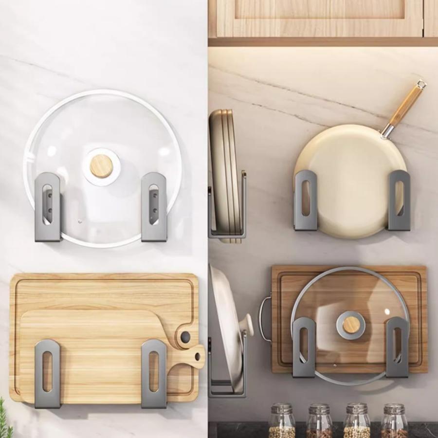 Wall-Mounted Kitchen Storage Rack, Multi-Functional Hanging Organizer, Space-Saving Design, Durable & Convenient Solution